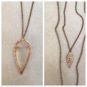 Two-tiered arrowhead necklace